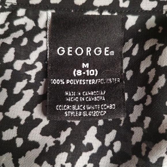 George Sleeveless Ruffled Top In Black & Grey Design Sz.M (8-10) - Picture 6 of 6